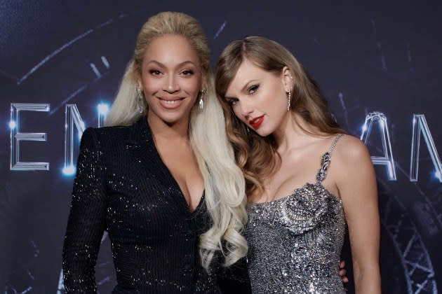 Beyonce and Taylor Swift - Credit: MASON POOLE