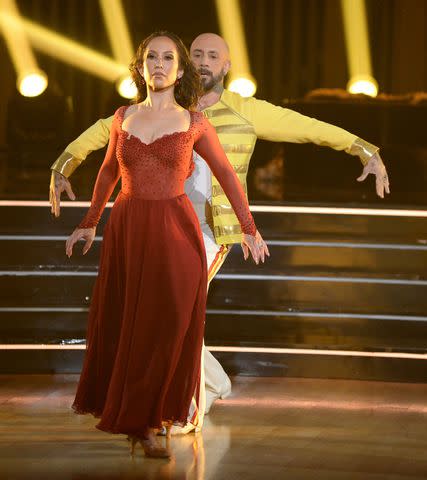 <p>Eric McCandless/ABC via Getty</p> Cheryl Burke (front) and AJ McLean on <em>Dancing with the Stars</em> in 2020