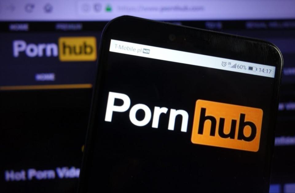 KONSKIE, POLAND – December 07, 2019: Pornhub logo displayed on mobile phone