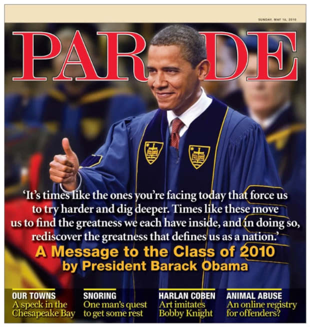 <p>A photo of President Barack Obama speaking at the Univeristy of Notre Dame commencement was our May 16, 2010, cover image, along with a message from the President to the class of 2010.</p>