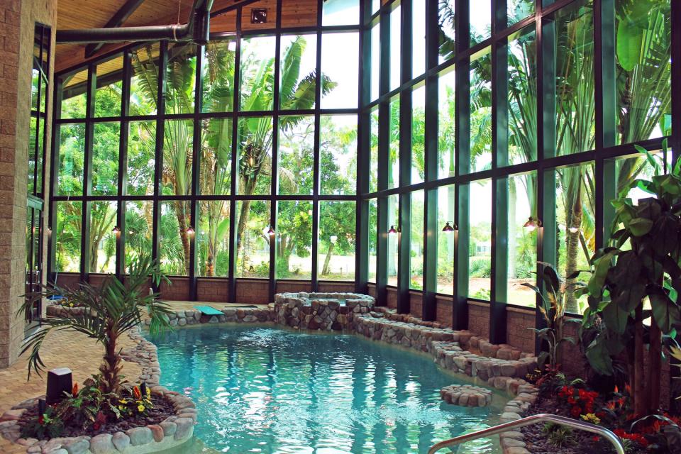 Indoor pool at an Airbnb rental