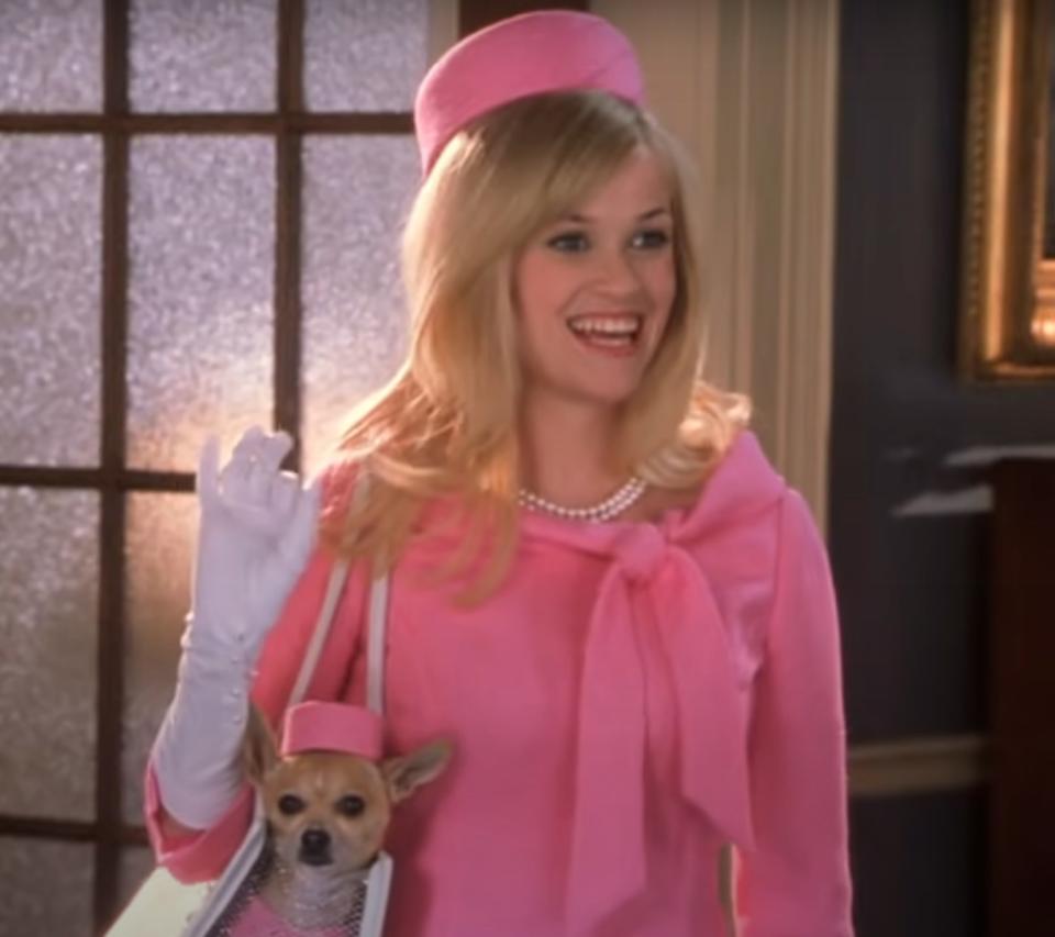Reese Witherspoon as Elle Woods wears an all-pink outfit in the trailer for "Legally Blonde 2: Red, White, & Blonde"
