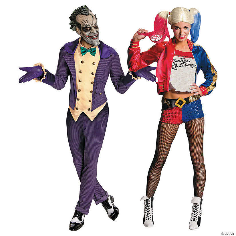 Adult’s Joker and Harley Quinn Couples Costume, best couples Halloween costume