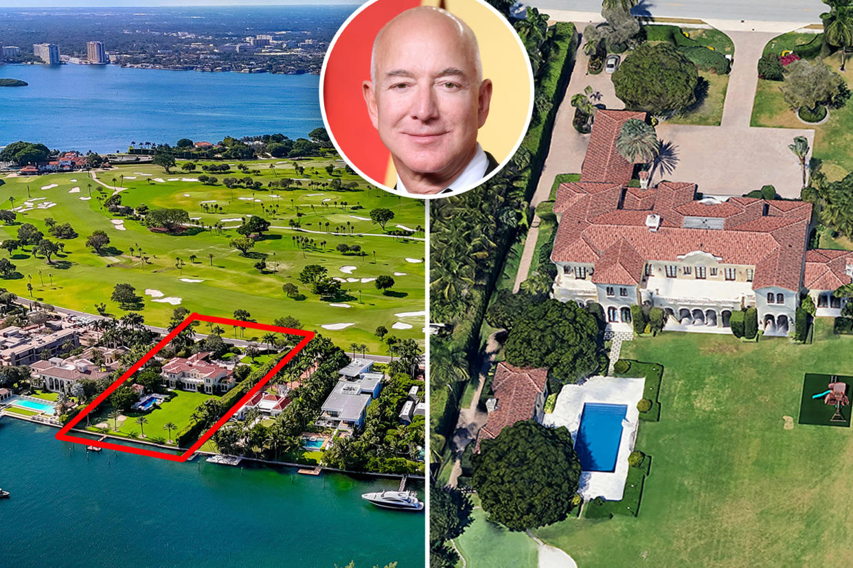 Jeff Bezos acquires third mansion on the exclusive Indian Creek Island neighborhood of Miami for $90 million.