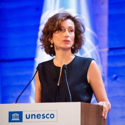 聯合國教育、科學及文化組織（UNESCO）秘書長阿祖萊（Audrey Azoulay）。   圖：翻攝自Audrey Azoulay推特(資料照)