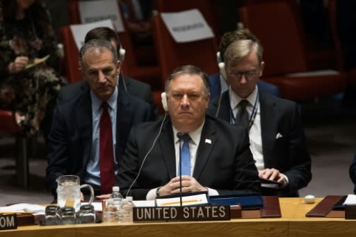 US Secretary of State Mike Pompeo attends a UN Security Council session in December 2018