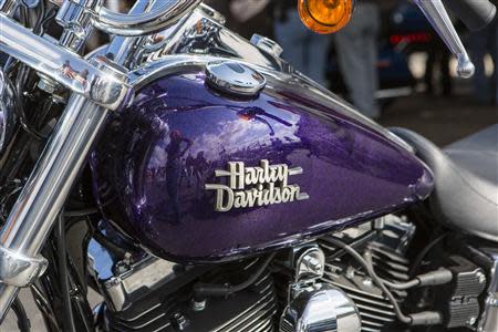 A Harley-Davidson motorcycle is pictured at the Harley-Davidson Museum in Milwaukee, Wisconsin in this August 31, 2013 file photo. REUTERS/Sara Stathas/Files