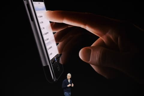 Tim Cook announces iPhone 8  - Credit: Bloomberg