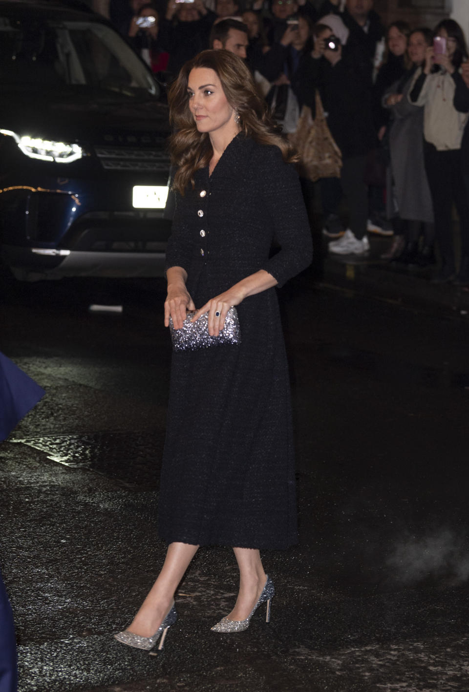 The Duchess of Cambridge attends a charity performance of "Dear Evan Hansen" in aid of The Royal Foundation at Noel Coward Theatre on Feb. 25. (Photo: Mark Cuthbert via Getty Images)