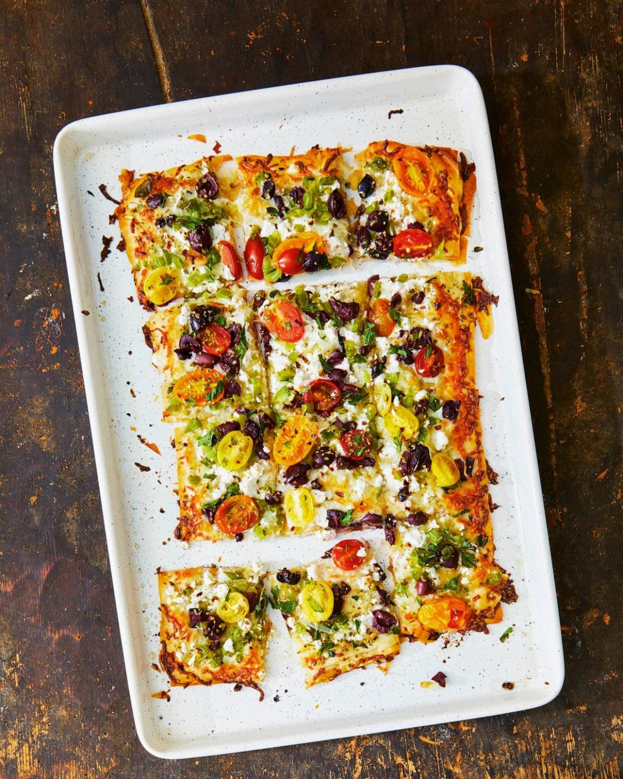 PHOTO: Veggie phyllo dough pizza from Suzy Karadsheh's new cookbook, 'The Mediterranean Dish: Simply Dinner.' (Caitlin Bensel/Clarkson Potter-Penguin Random House)