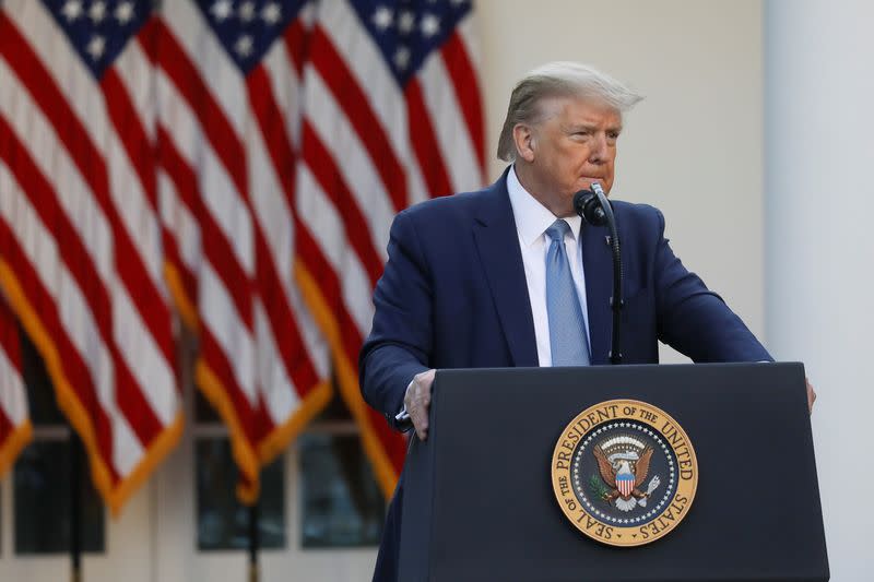 U.S. President Trump leads daily coronavirus response briefing at the White House in Washington