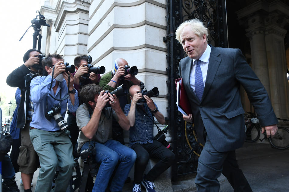 File photo dated 15/09/20 of Prime Minister Boris Johnson returning from the Foreign and Commonwealth Office, following a Cabinet meeting. December 13th 2020 marks the first anniversary of Mr Johnson's General Election win.