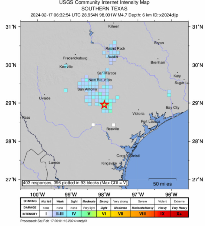 USGS "Did you feel it" map