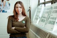 FILE PHOTO: Casey Moore at Starbucks Workers United office in Buffalo, New York