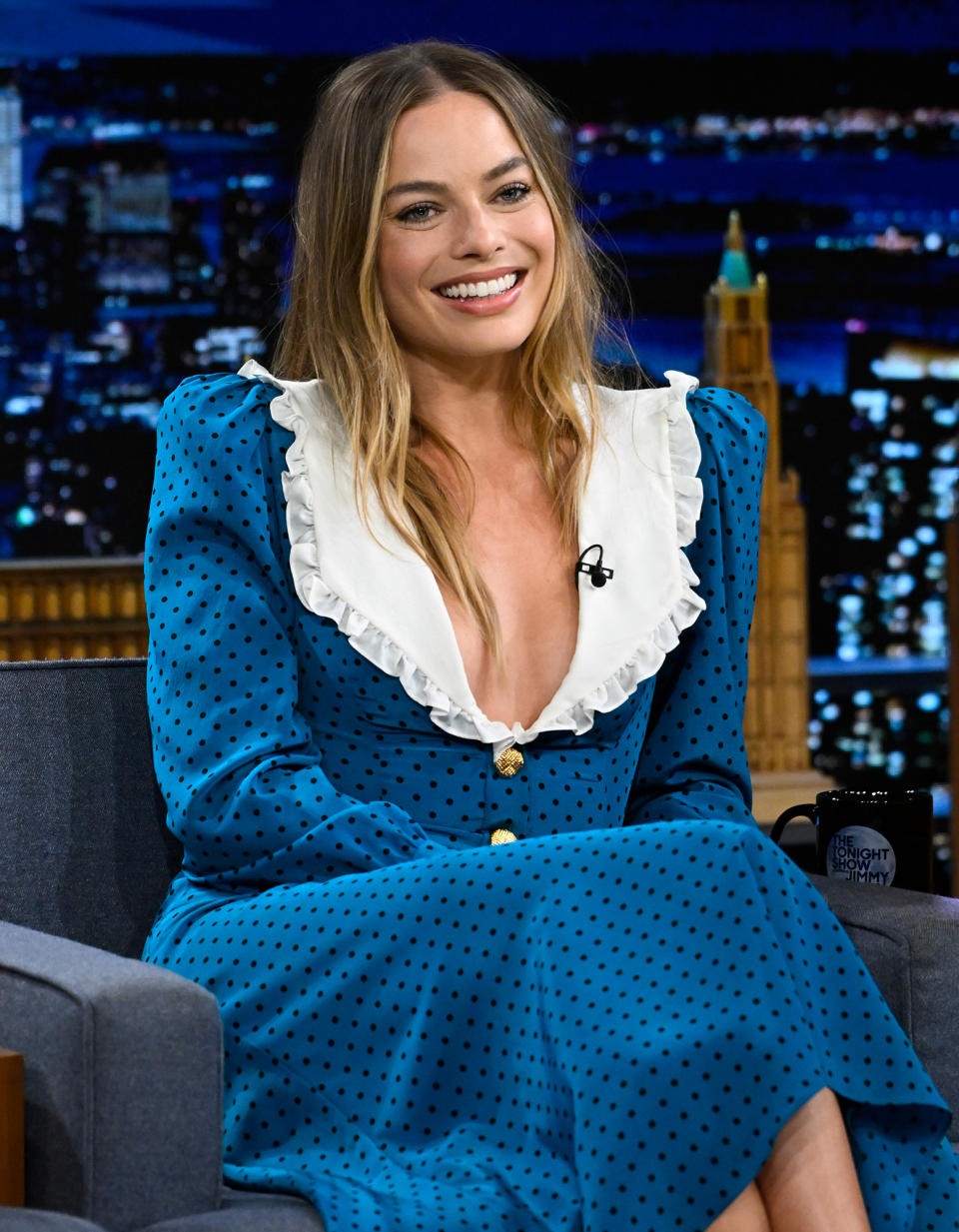 <p>Margot Robbie sits down for a chat on <em>The Tonight Show Starring Jimmy Fallon </em>in New York City on Sept. 19.</p>