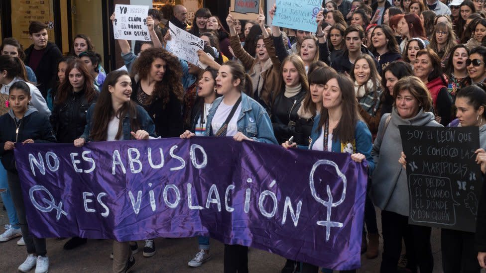 Una manifestación feminista en España.