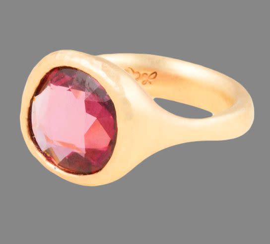 Rhodolite garnet and 14k yellow gold, $2,570    