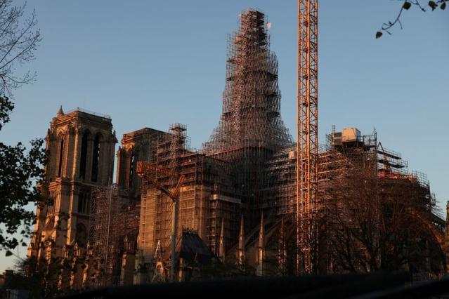 Notre Dame Cathedral gets new golden rooster weathervane