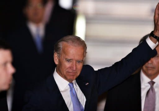 US Vice President Joe Biden waves upon his arrival at the Tokyo International Airport on August 22. Biden is set to visit the country's tsunami-hit coast, where American forces helped with a large-scale relief effort, as he nears the end of his Asia tour