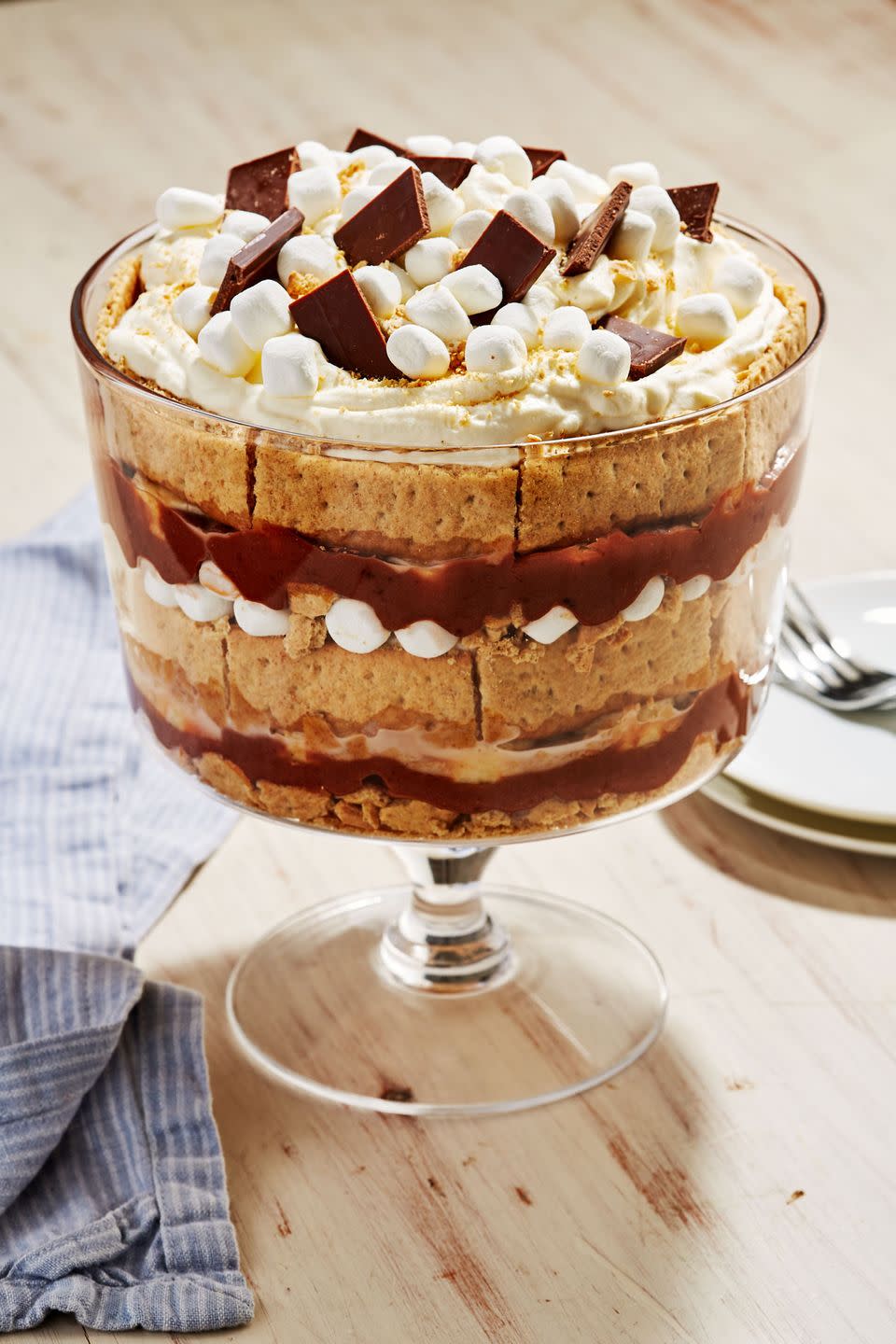 <p>We took our love of s'mores and layered it into our favorite pudding. Filled with marshmallows, graham crackers, chocolate and still plenty of whipped cream. It's a true holiday dream. </p><p>Get the recipe from <a href="https://www.delish.com/cooking/recipes/a54519/smores-banana-pudding-recipe/" rel="nofollow noopener" target="_blank" data-ylk="slk:Delish;elm:context_link;itc:0;sec:content-canvas" class="link ">Delish</a>.</p>