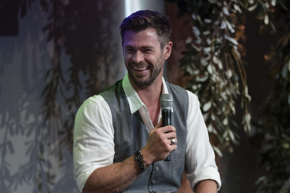 Chris Hemsworth attends a preview of Tourism Australia's latest campaign at Sydney Opera House on October 30, 2019. (Photo by Brook Mitchell/Getty Images)