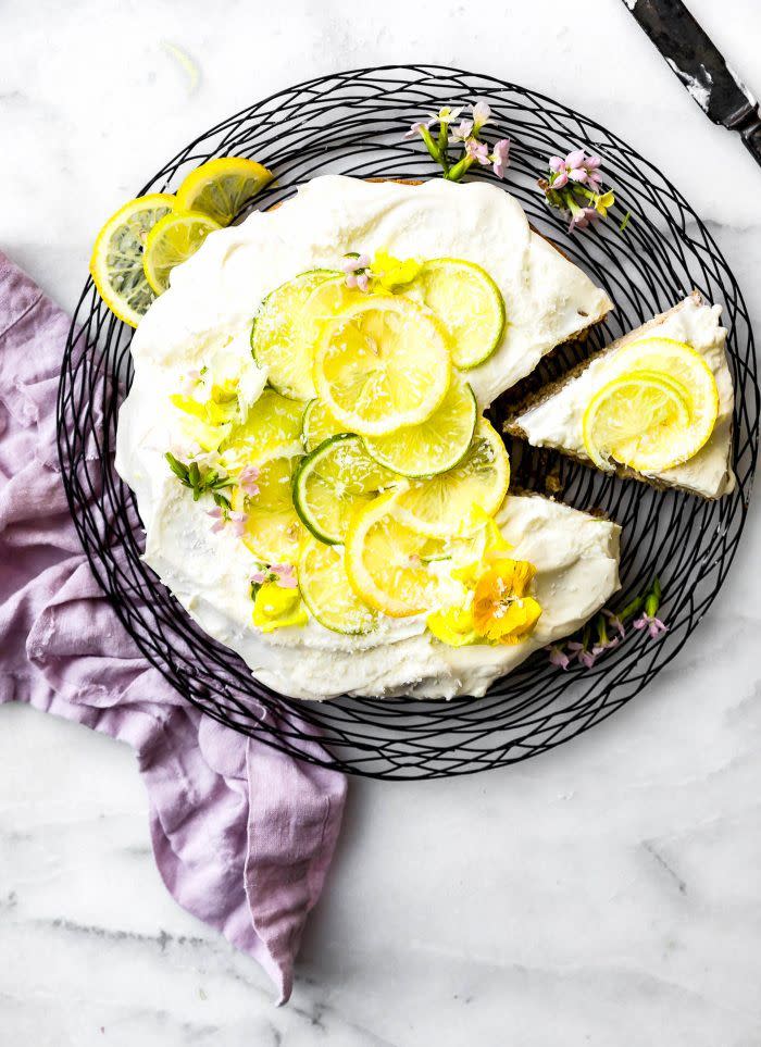 Citrus Coconut Vegan Cake With Coconut Frosting