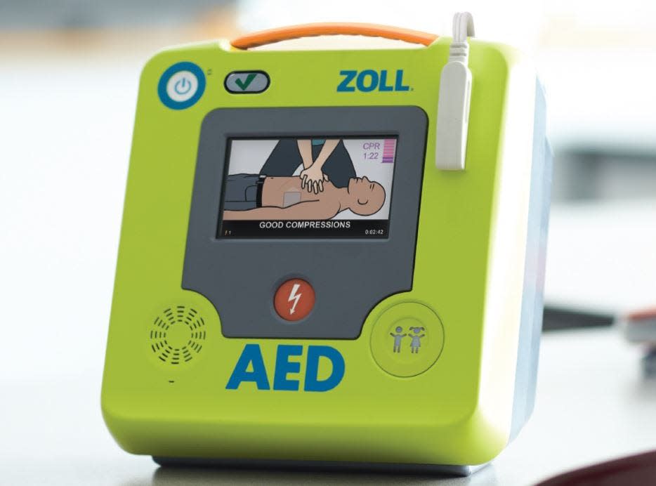 A Zoll 3 automated external defibrillator (AED) like those recently placed in Hillsdale County buildings is pictured.