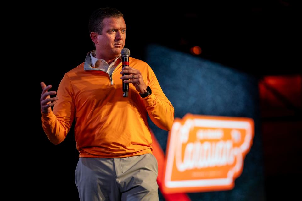 "Memphis is a huge priority for us," University of Tennessee athletics director Danny White said during a Big Orange Caravan stop at the Memphis Botanic Garden on May 2, 2024.