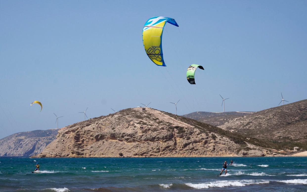 Kitesurfer on Prasonisi beach, Rhodes, Dodecanese - Getty 