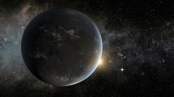 Artist's impression of Kepler-62f, a potential super-Earth in its star's habitable zone.