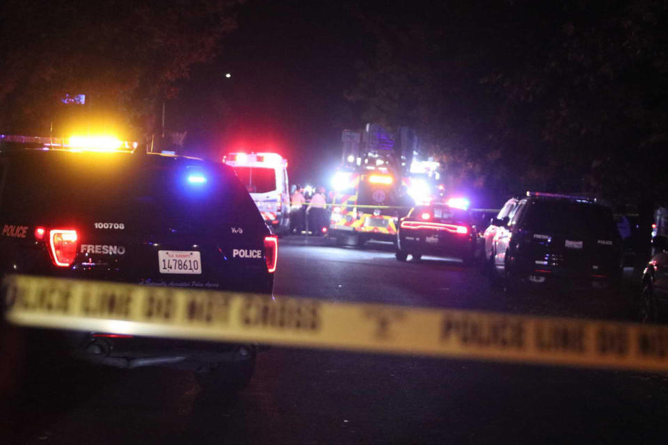 Police have established an Asian gang task force in response to Sunday night's shooting, though no motive or gang affiliation has been determined. (Photo: Fresno Bee via Getty Images)