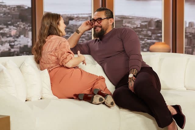 <p>The Drew Barrymore show/Ash Bean</p> Drew Barrymore and Jason Momoa