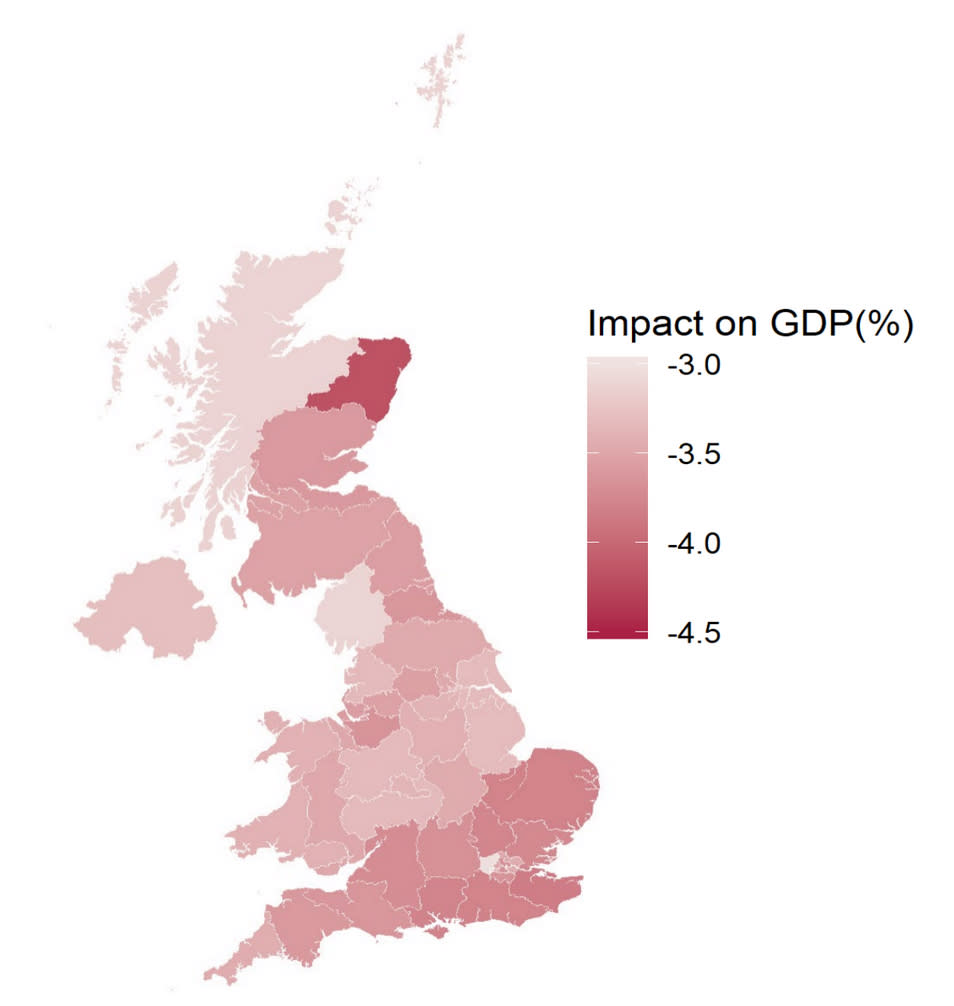 GDP hit from Boris Johnson's Brexit deal 