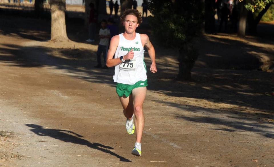 Templeton senior Joshua Bell won the Division IV race (15:12.7) at the CIF Central Section cross country championships at Woodward Park on Nov. 16, 2023.