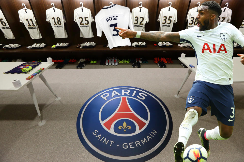 Sneak pictures appear to show Danny Rose’s shirt in the PSG dressing room – as he is quick to point out