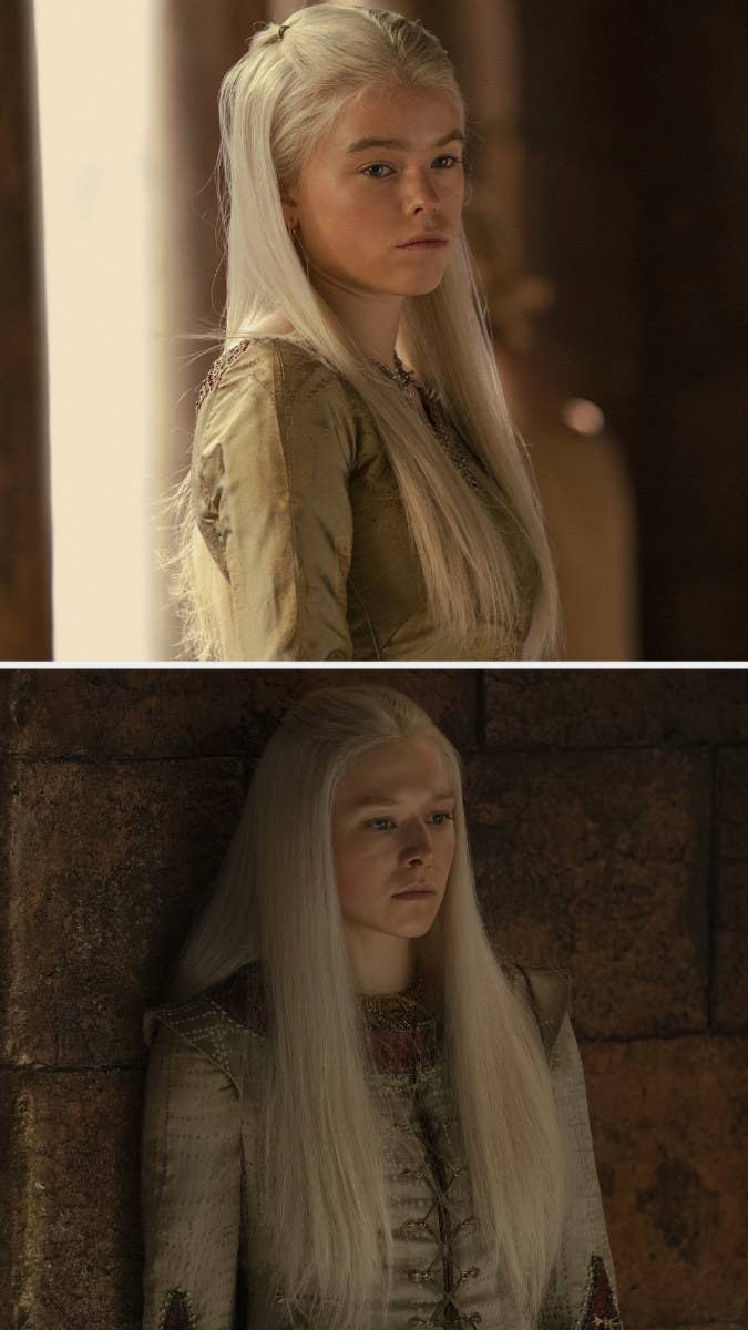 Milly Alcock and Emma D'Arcy as Rhaenyra Targaryen