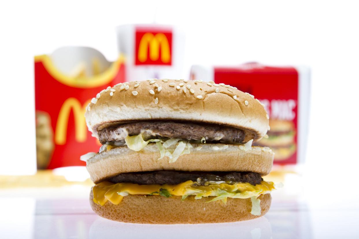 close up shot of McDonald's Big Mac hamburger