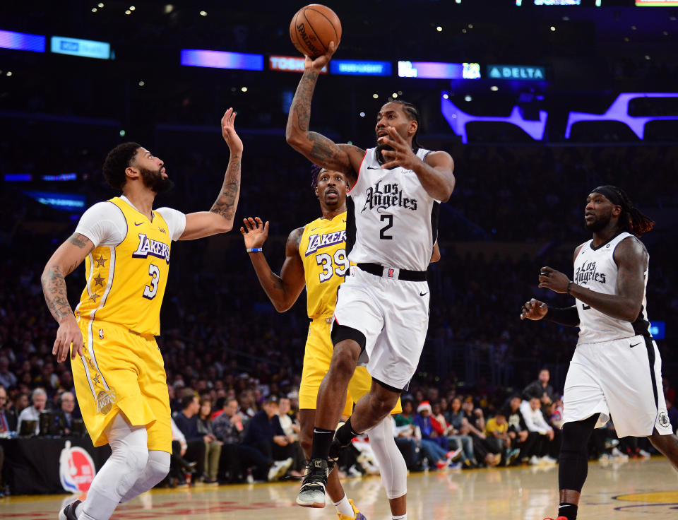 Twice, the Lakers threatened to run away with their Christmas day matchup with the Clippers. Kawhi Leonard had other ideas. (Gary A. Vasquez-USA Today Sports)