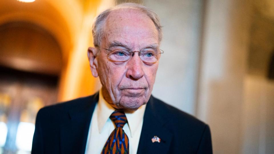 PHOTO: Sen. Chuck Grassley is seen during votes in the Capitol, Dec. 5, 2023. (Tom Williams/CQ-Roll Call via Getty Images)