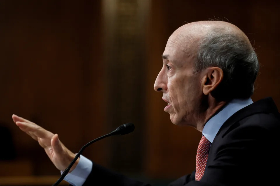 U.S. Securities and Exchange Commission (SEC) Chairman Gary Gensler, testifies before the Senate Banking, Housing and Urban Affairs Committee during an oversight hearing on Capitol Hill in Washington, U.S., September 15, 2022. REUTERS/Evelyn Hockstein