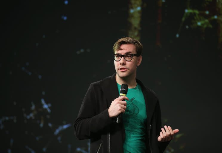 American cyber secuity activist Jacob Appelbaum, who has been scrutinized by U.S. law enforcement, speaks at the 2014 re:publica conferences on digital society on May 6, 2014 in Berlin, Germany. (Photo: Sean Gallup/Getty Images)