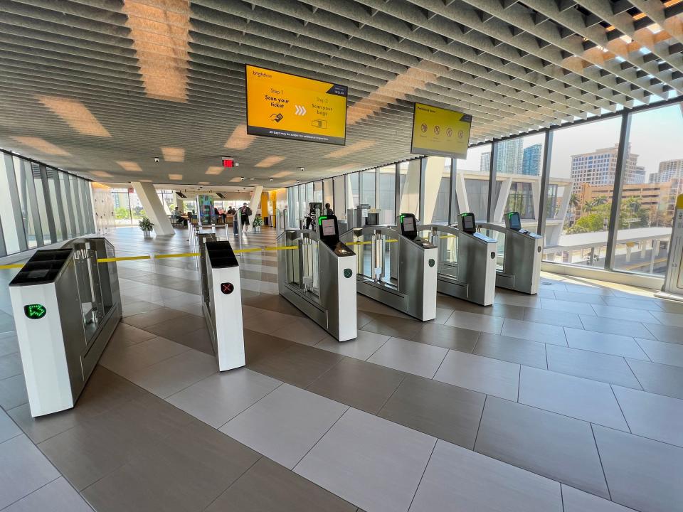 The security checkpoint at the Fort Lauderdale Brightline station.