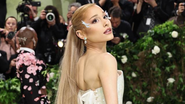 Ariana Grande Just Hit the 2024 Met Gala Red Carpet Looking Positively  Ethereal in a Pearl Loewe Dress