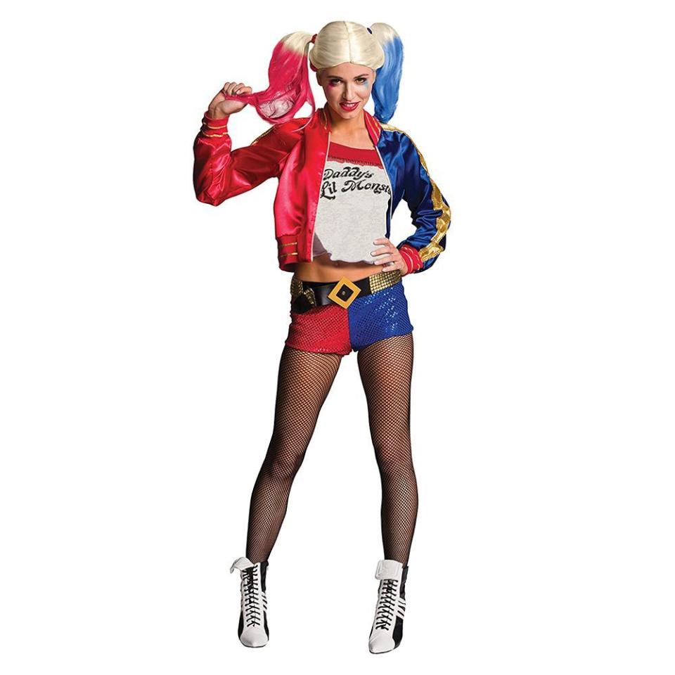 <p><strong>Rubie's</strong></p><p>amazon.com</p><p><strong>$39.91</strong></p><p>For the ultimate villain costume this Halloween, opt for this Harley Quinn look that includes the colorful jacket with attached top, shorts with a belt, and fishnet tights. Throw on a pair of boots and pigtails, and you’re set.</p>