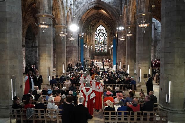 <p>Aaron Chown - WPA Pool/Getty Images</p> The National Service of Thanksgiving and Dedication at St Giles' Cathedral in Edinburgh on July 5.