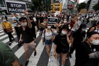 Protest march over the alleged police abuse of a Turkish man in echoes of a Black Lives Matter protest, following the death of George Floyd who died in police custody in Minneapolis, in Tokyo