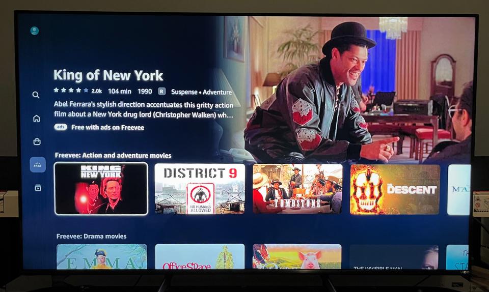 Amazon FreeVee TV interface