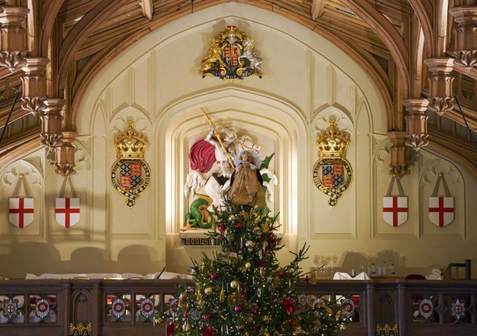 The top of a Christmas tree at Windsor Castle in 2021.