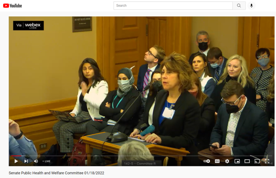 Kansas Department of Health and Environment Acting Secretary Janet Stanek briefing lawmakers on Tuesday about the decision to end COVID-19 contact tracing.