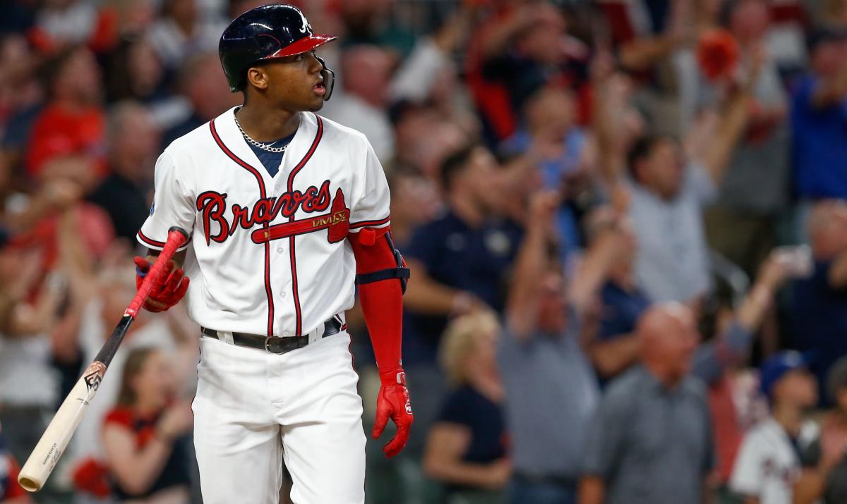 Watch Ronald Acuna Jr.'s epic celebration as he becomes first member of  MLB's 40-70 club - Yahoo Sports